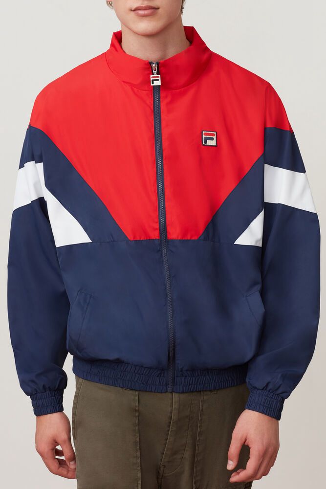 Fila Jacket Katya Wind Mens Navy/Red/White - India PCO-350647